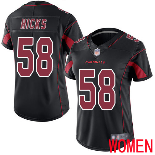 Arizona Cardinals Limited Black Women Jordan Hicks Jersey NFL Football #58 Rush Vapor Untouchable->women nfl jersey->Women Jersey